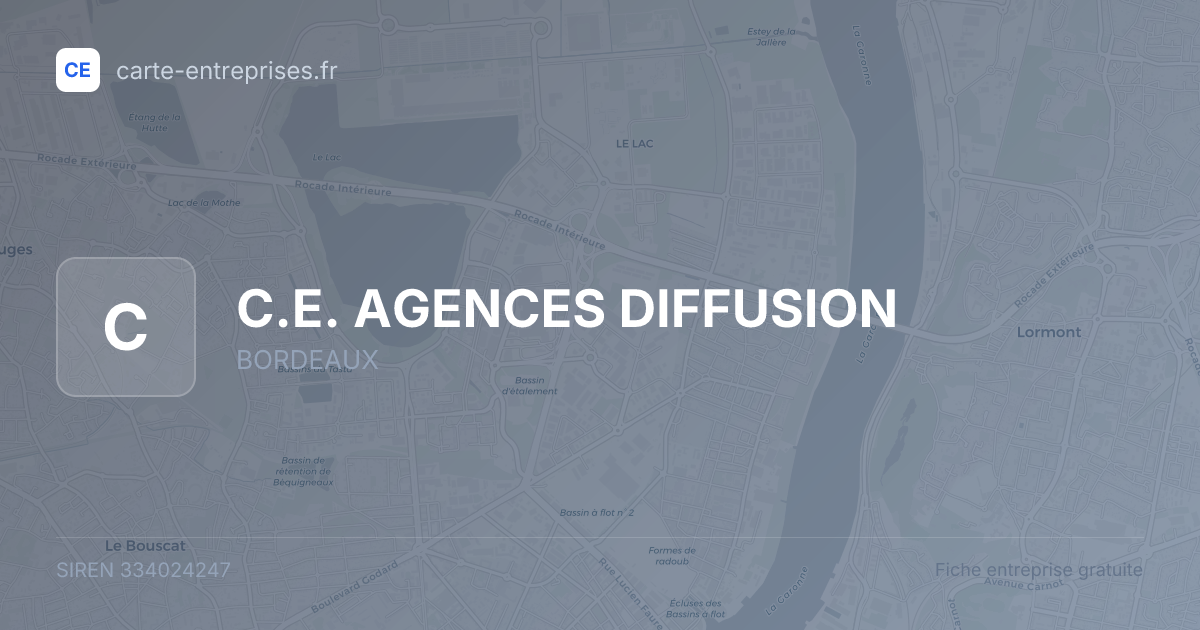 C.E. AGENCES DIFFUSION — 334024247 — fiche entreprise