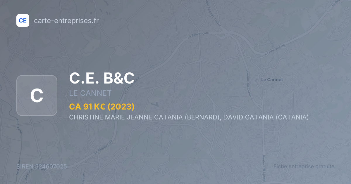 C.E. B&C — 524607025 — fiche entreprise