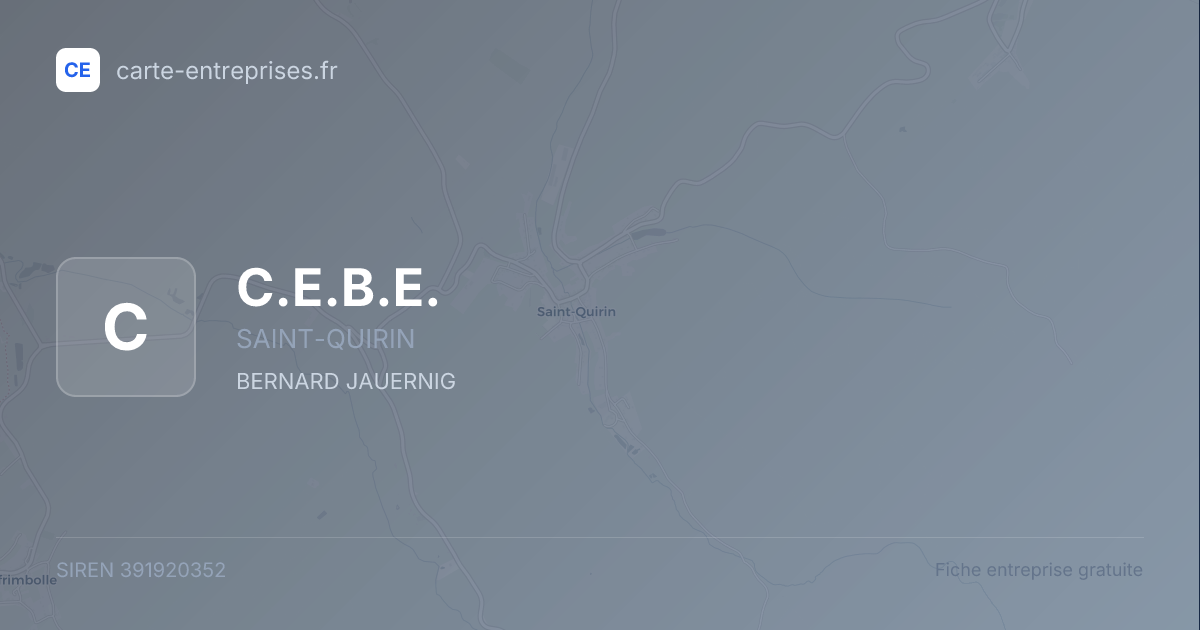 C.E.B.E. — 391920352 — fiche entreprise