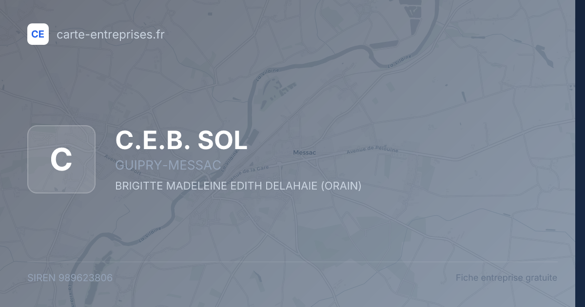 C.E.B. SOL — 989623806 — fiche entreprise
