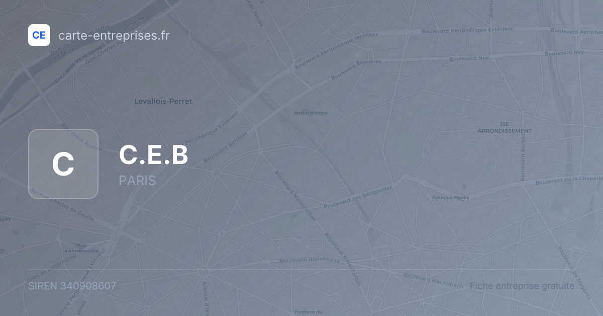 C.E.B — 340908607 — fiche entreprise