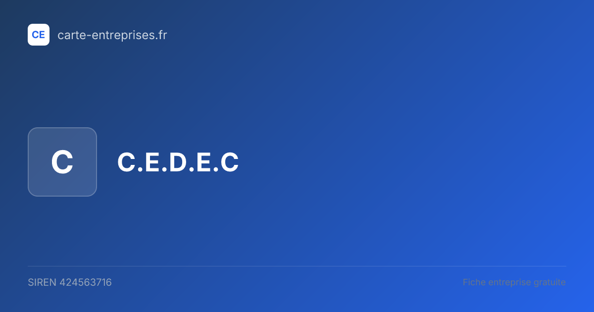 C.E.D.E.C — 424563716 — fiche entreprise