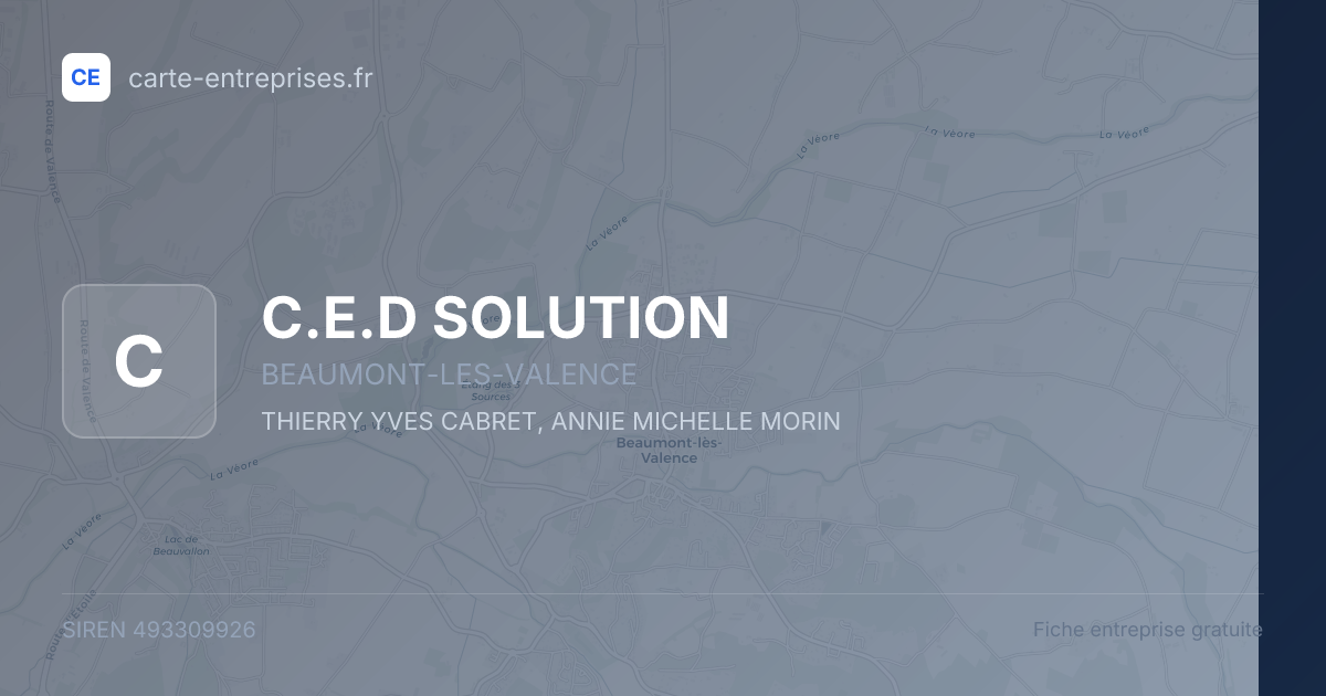 C.E.D SOLUTION — 493309926 — fiche entreprise
