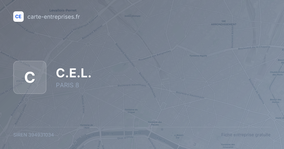 C.E.L. — 394931034 — fiche entreprise