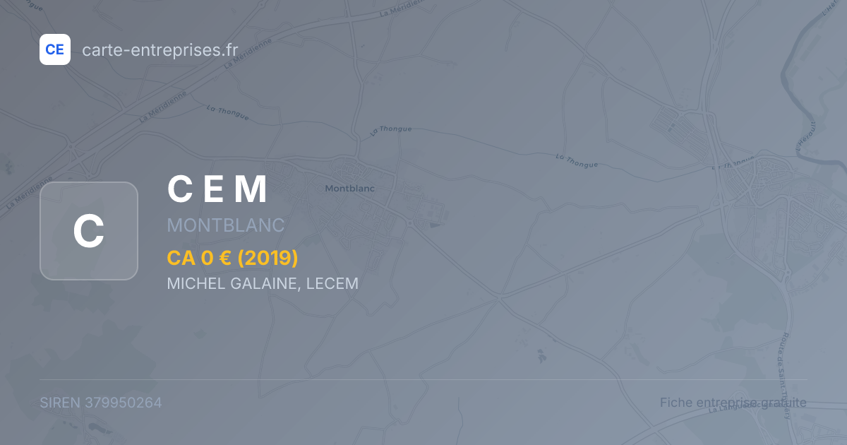 C E M — 379950264 — fiche entreprise