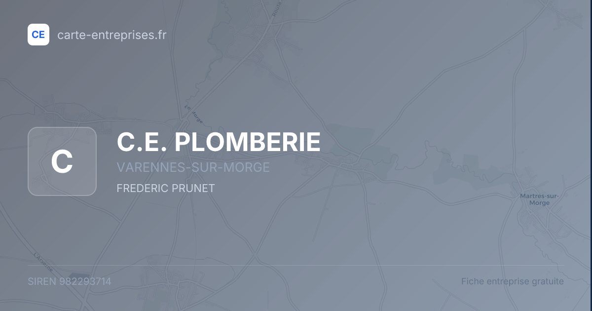 C.E. PLOMBERIE — 982293714 — fiche entreprise