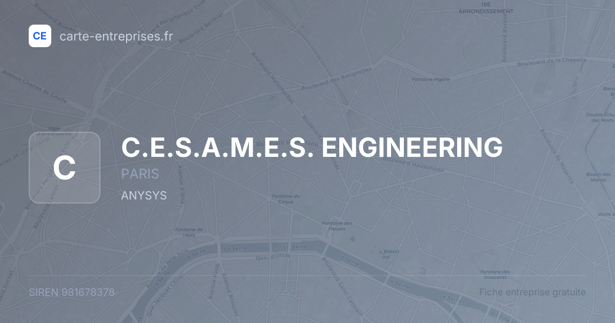 C.E.S.A.M.E.S. ENGINEERING — 981678378 — fiche entreprise