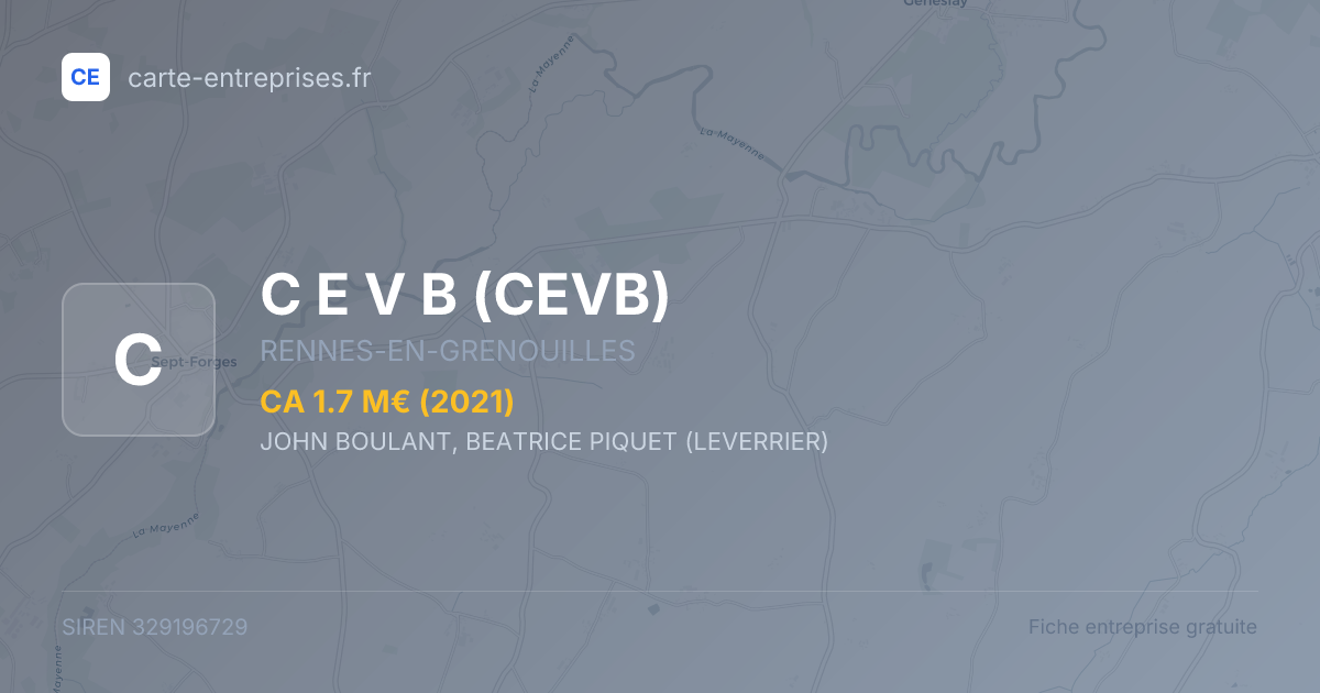C E V B (CEVB) — 329196729 — fiche entreprise
