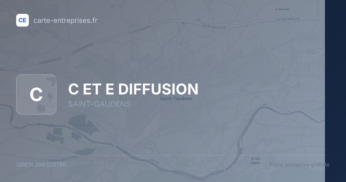 C ET E DIFFUSION — 398323790 — fiche entreprise