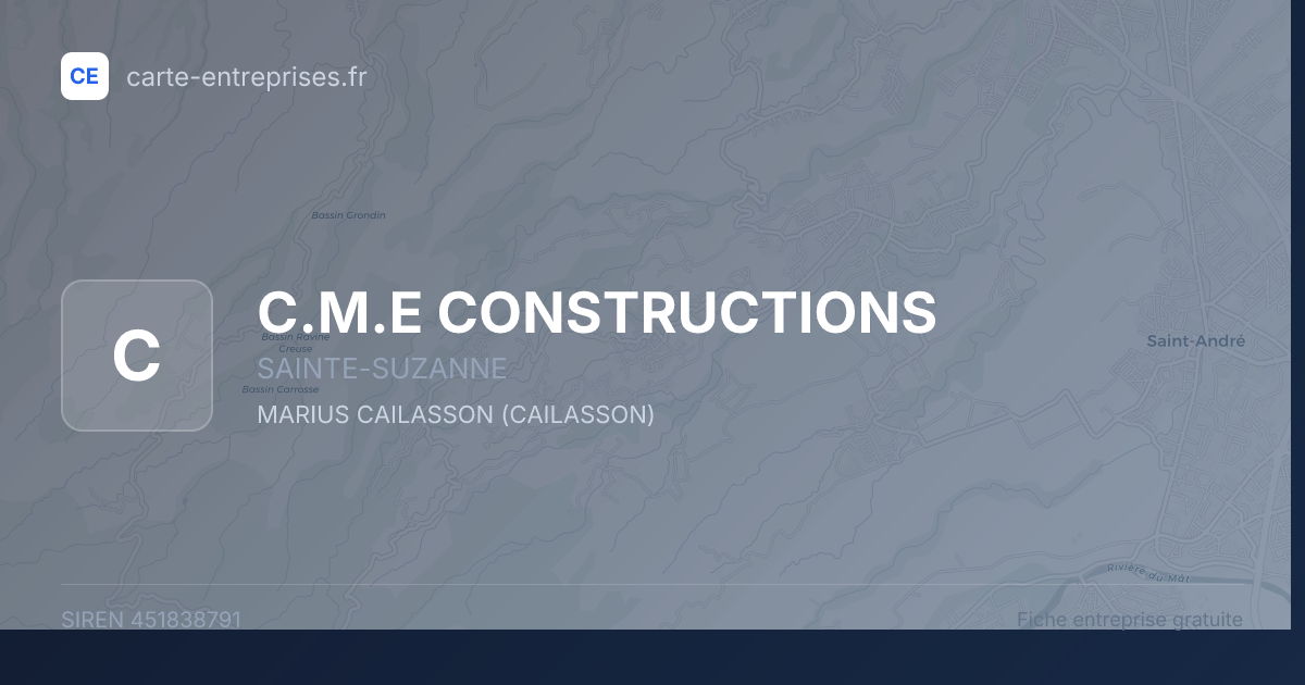 C.M.E CONSTRUCTIONS — 451838791 — fiche entreprise