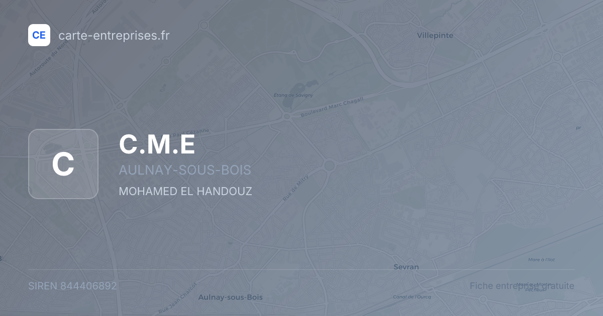 C.M.E — 844406892 — fiche entreprise