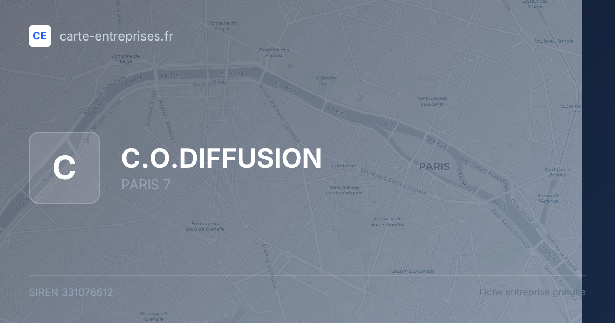 C.O.DIFFUSION — 331076612 — fiche entreprise