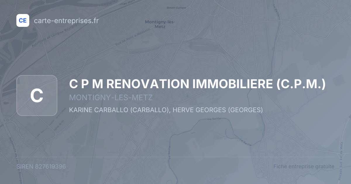 C P M RENOVATION IMMOBILIERE (C.P.M.) — 827619396 — fiche entreprise