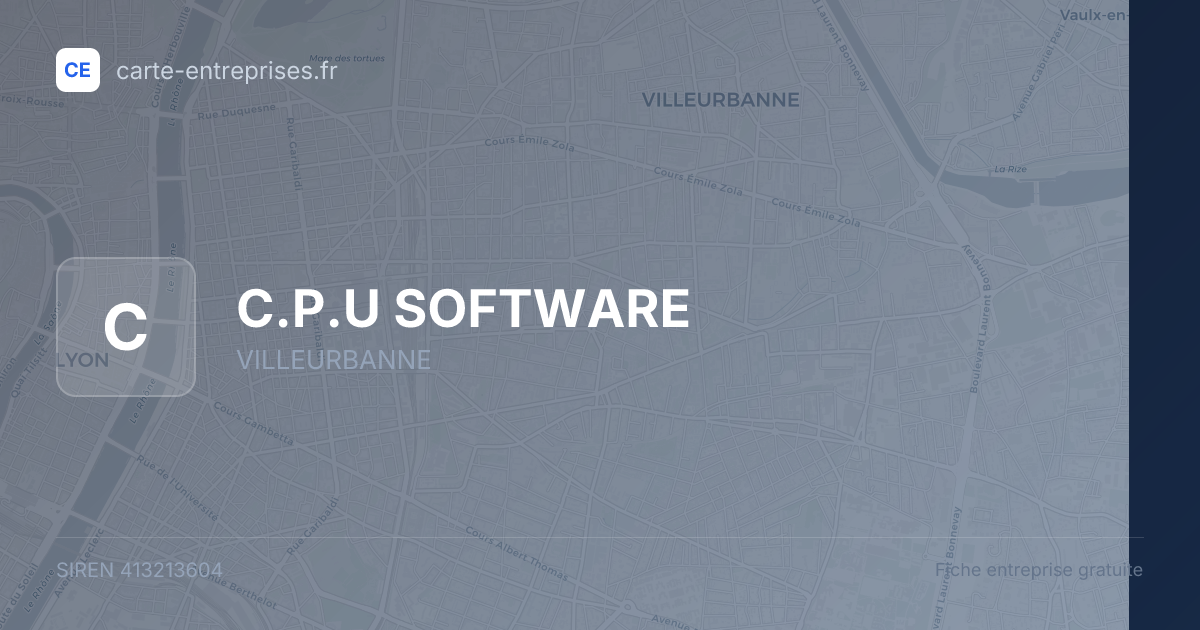 C.P.U SOFTWARE — 413213604 — fiche entreprise