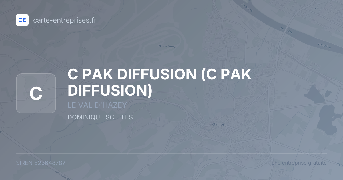C PAK DIFFUSION — 823648787 — fiche entreprise