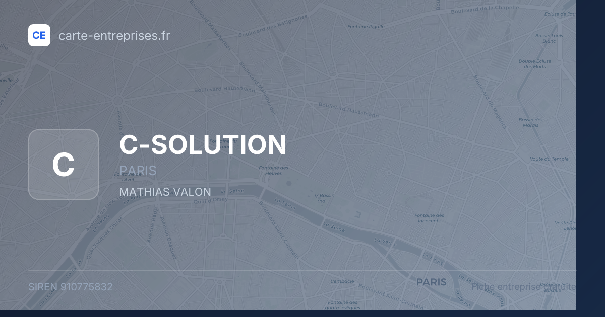 C-SOLUTION — 910775832 — fiche entreprise