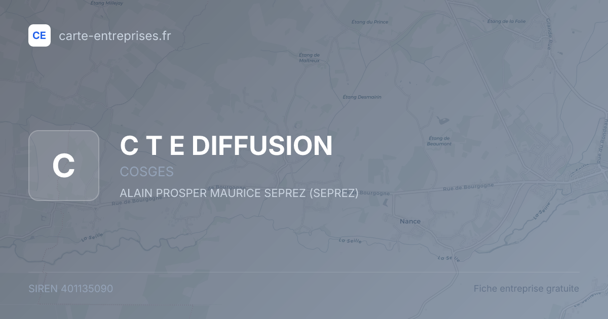 C T E DIFFUSION — 401135090 — fiche entreprise