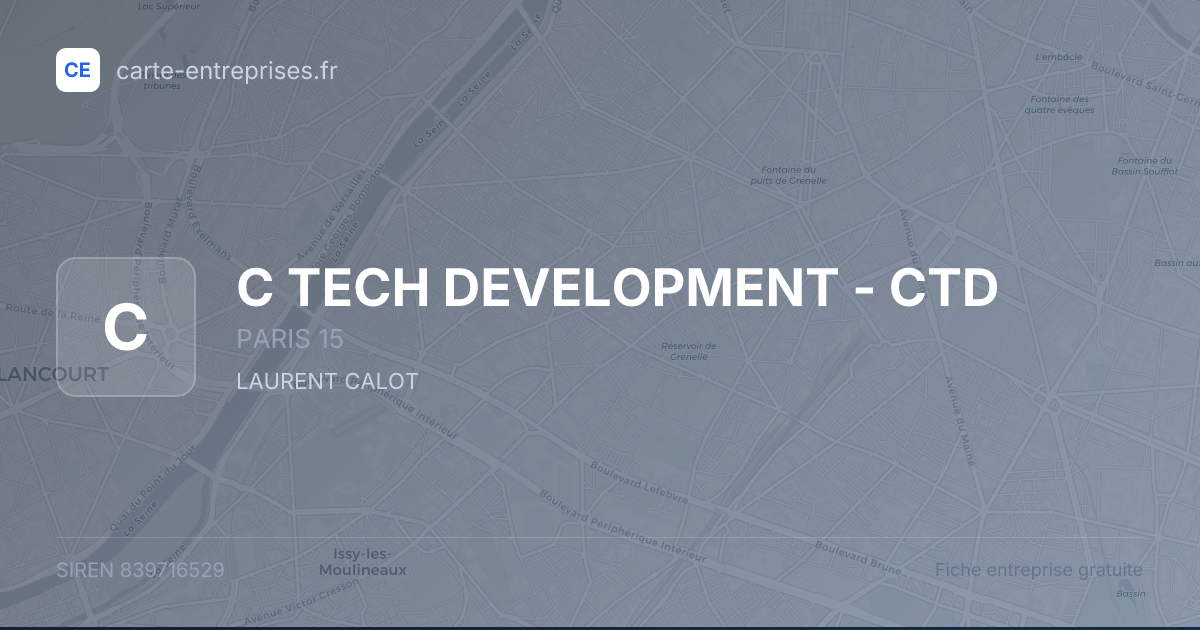 C TECH DEVELOPMENT - CTD — 839716529 — fiche entreprise