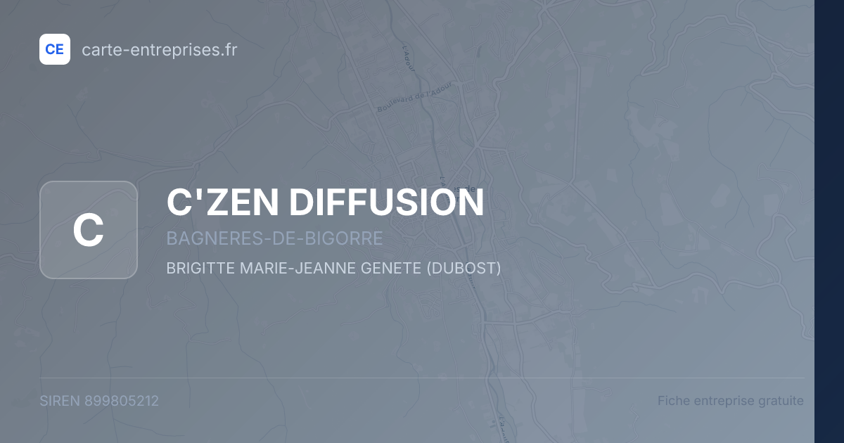 C'ZEN DIFFUSION — 899805212 — fiche entreprise