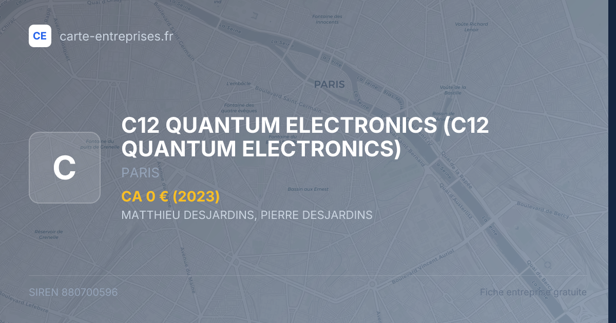C12 QUANTUM ELECTRONICS — 880700596 — fiche entreprise