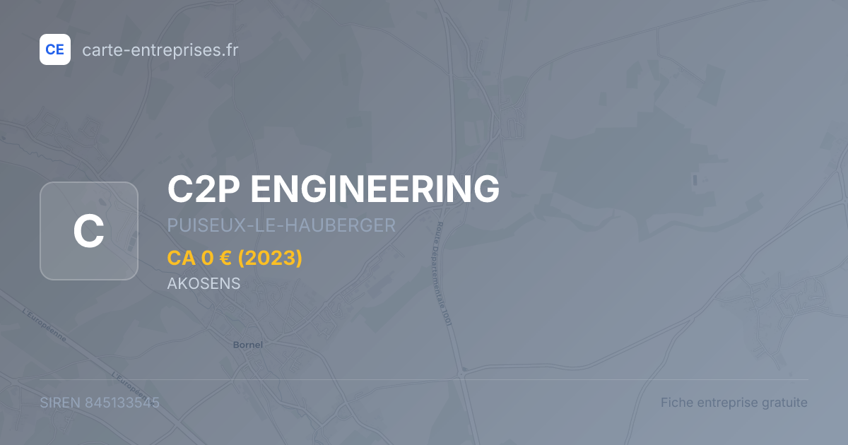 C2P ENGINEERING — 845133545 — fiche entreprise
