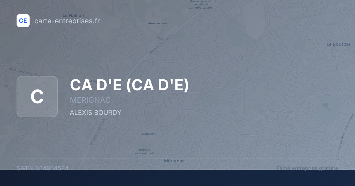CA D'E — 804954584 — fiche entreprise