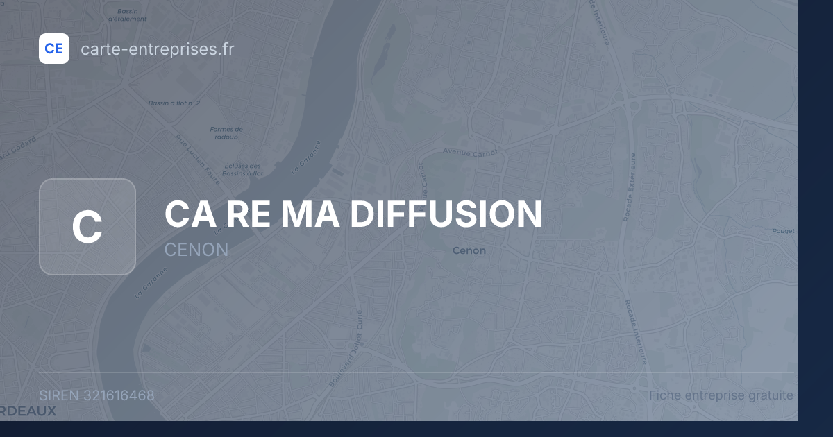 CA RE MA DIFFUSION — 321616468 — fiche entreprise