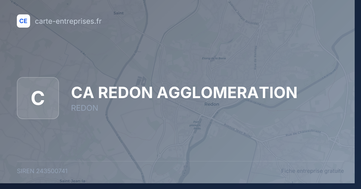 CA REDON AGGLOMERATION — 243500741 — fiche entreprise