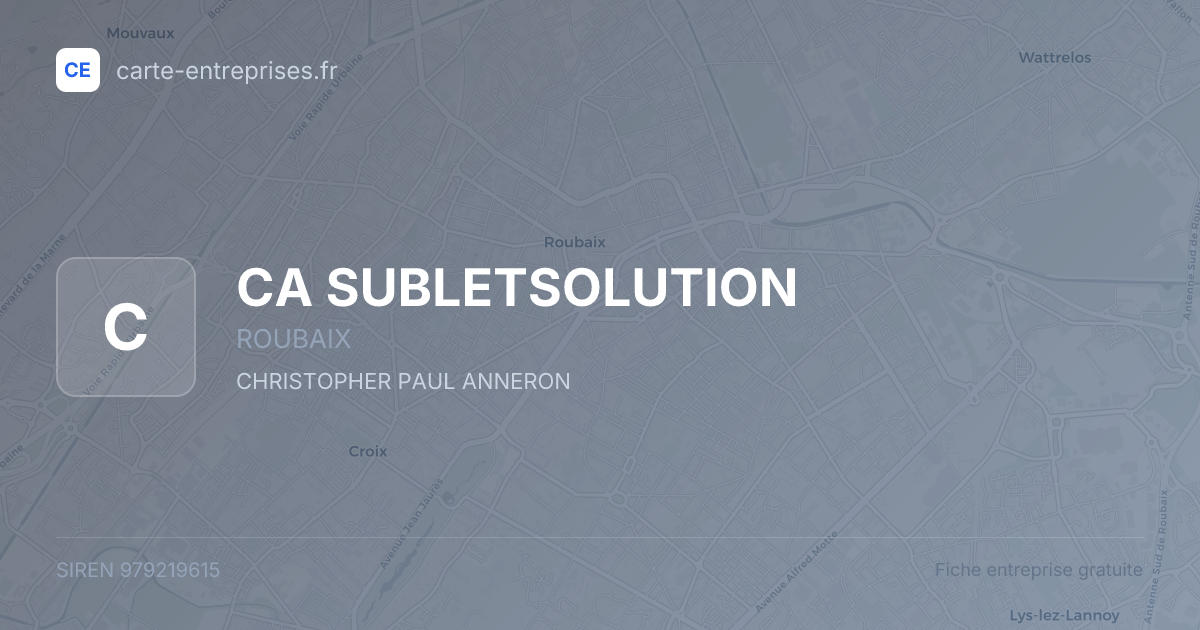 CA SUBLETSOLUTION — 979219615 — fiche entreprise
