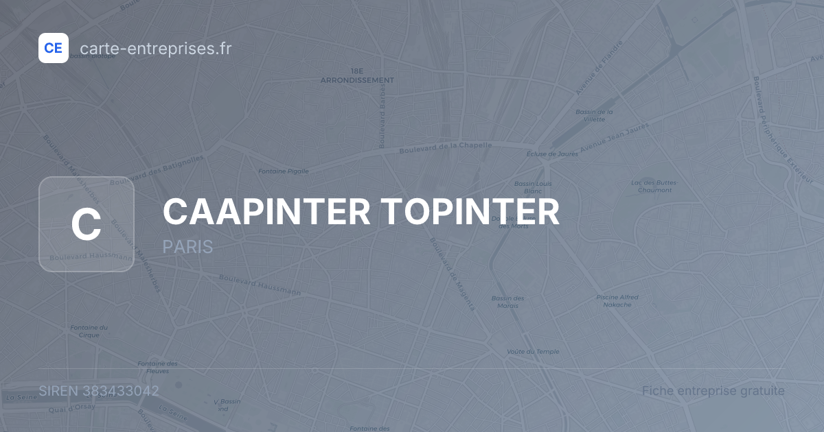 CAAPINTER TOPINTER — 383433042 — fiche entreprise