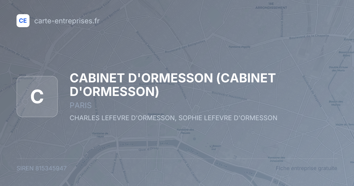 CABINET D'ORMESSON — 815345947 — fiche entreprise
