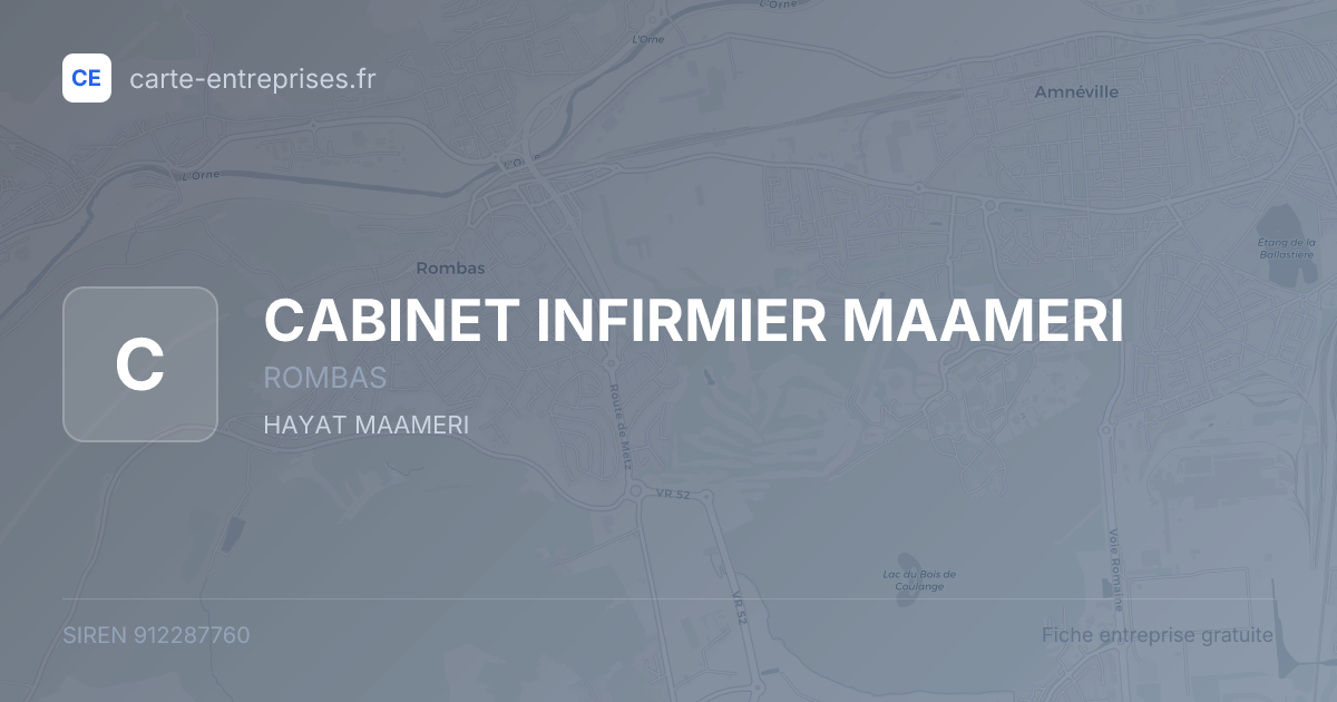 CABINET INFIRMIER MAAMERI — 912287760 — fiche entreprise