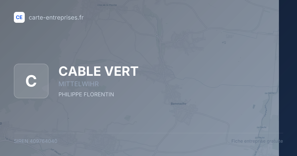CABLE VERT — 409764040 — fiche entreprise