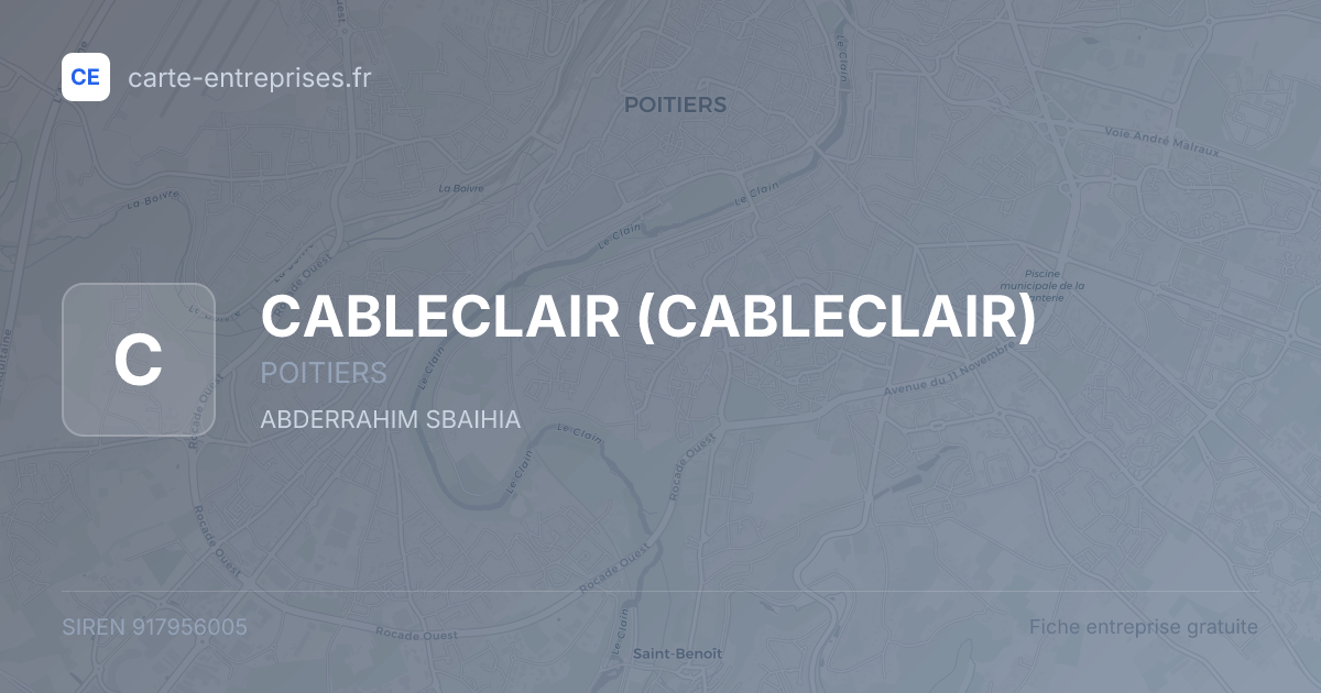 CABLECLAIR — 917956005 — fiche entreprise