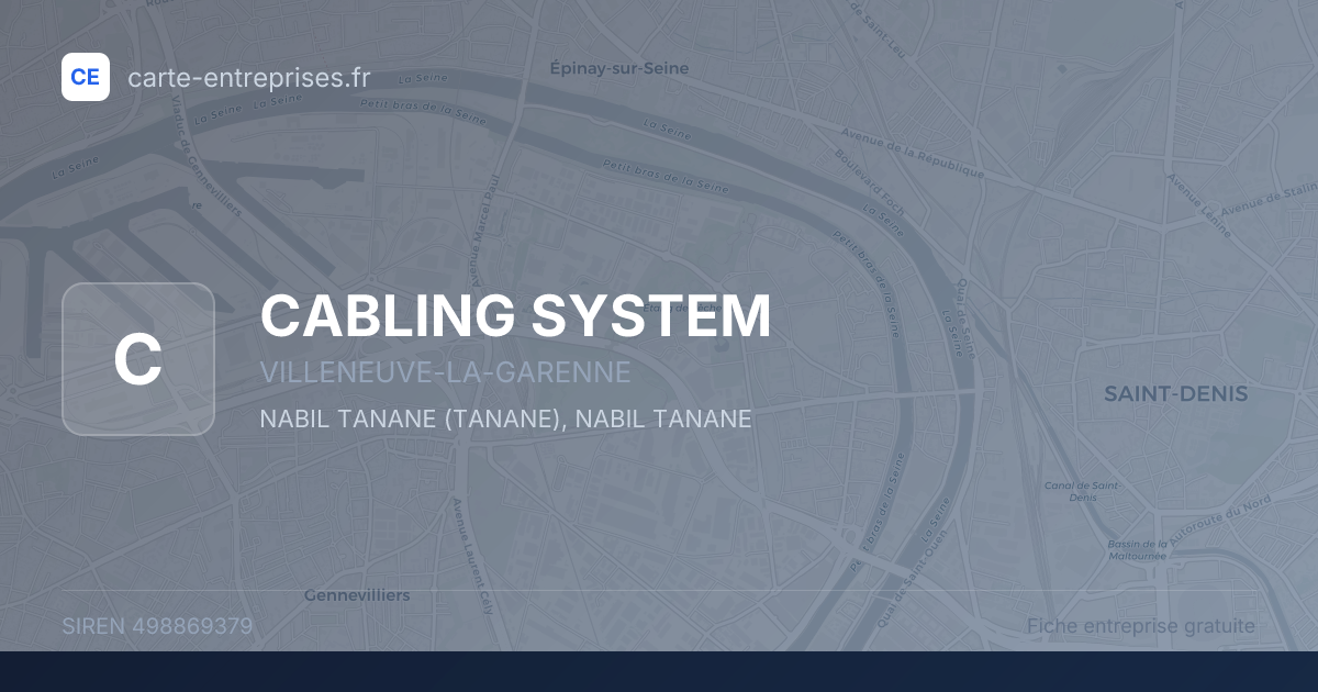 CABLING SYSTEM — 498869379 — fiche entreprise