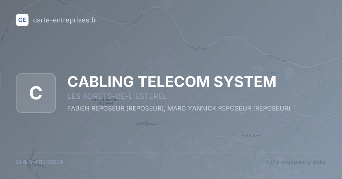 CABLING TELECOM SYSTEM — 411246226 — fiche entreprise