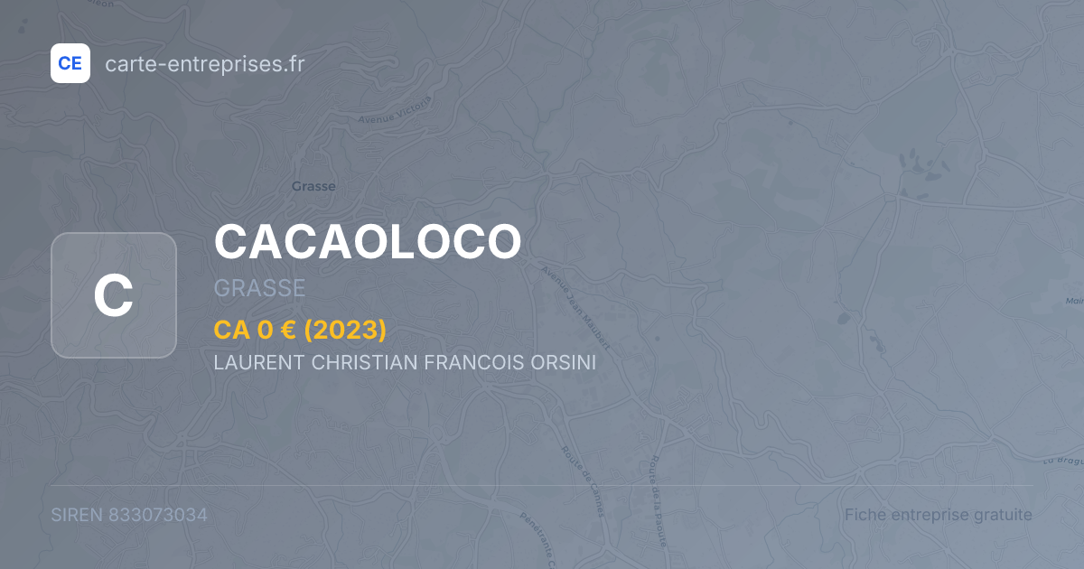 CACAOLOCO — 833073034 — fiche entreprise