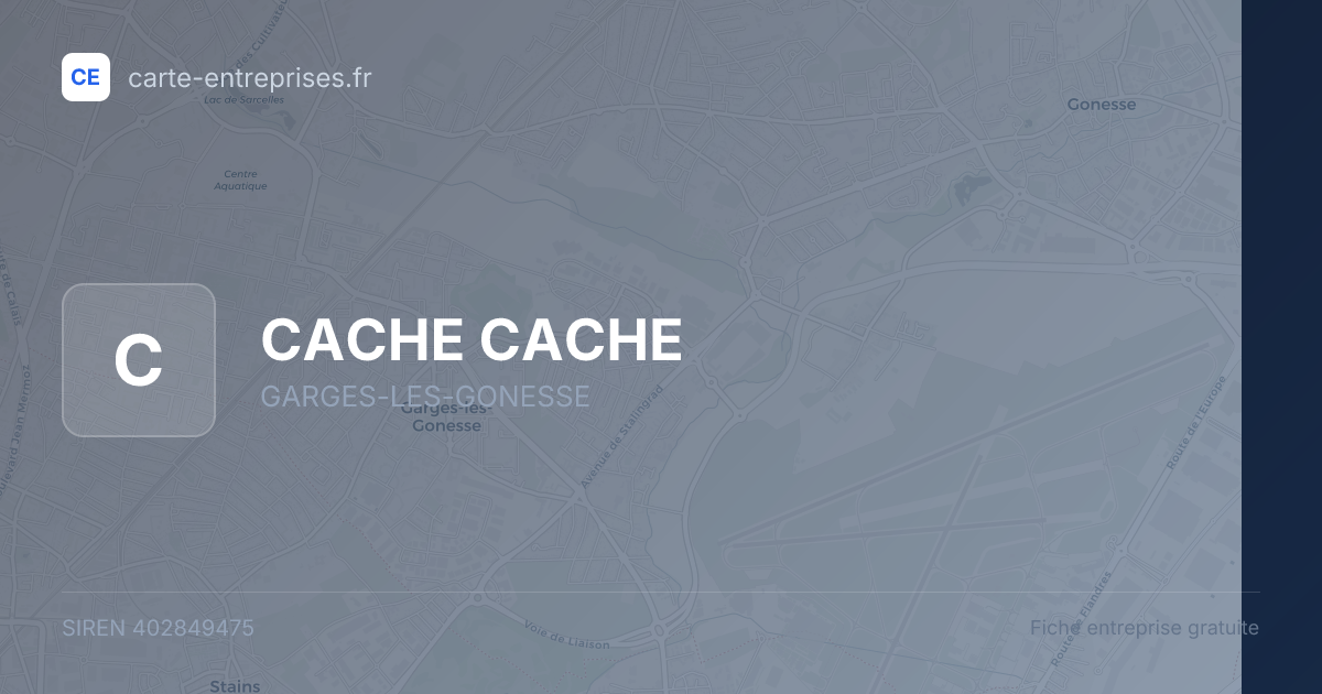 CACHE CACHE — 402849475 — fiche entreprise