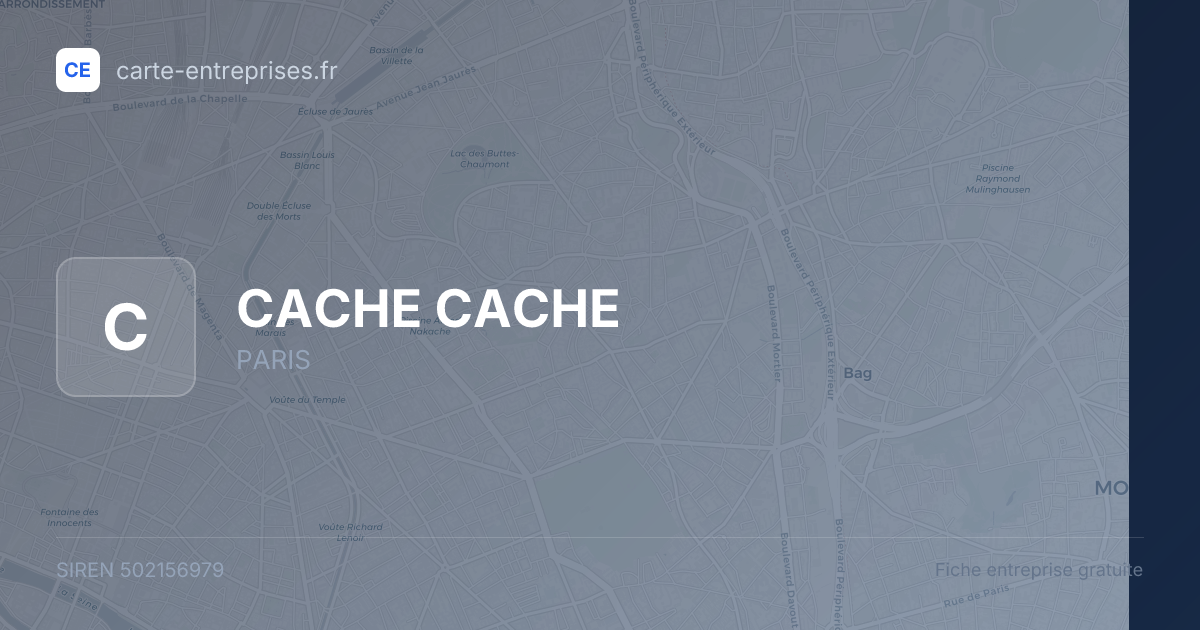 CACHE CACHE — 502156979 — fiche entreprise