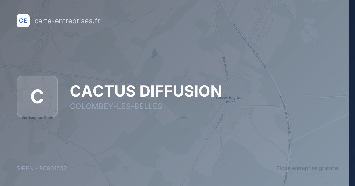 CACTUS DIFFUSION — 480901552 — fiche entreprise