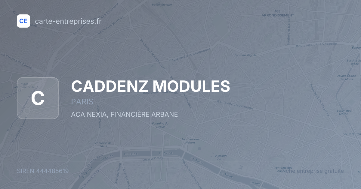 CADDENZ MODULES — 444485619 — fiche entreprise