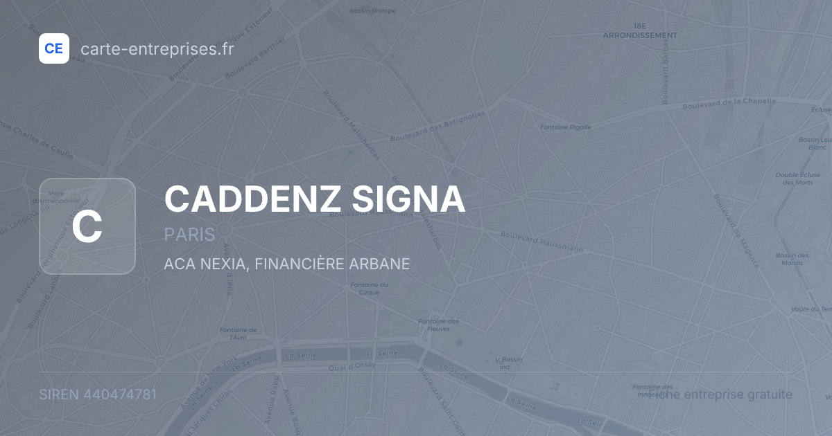 CADDENZ SIGNA — 440474781 — fiche entreprise