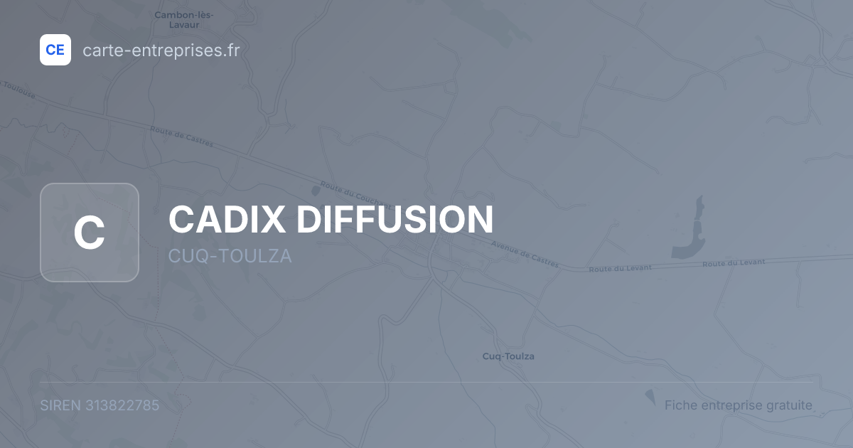 CADIX DIFFUSION — 313822785 — fiche entreprise