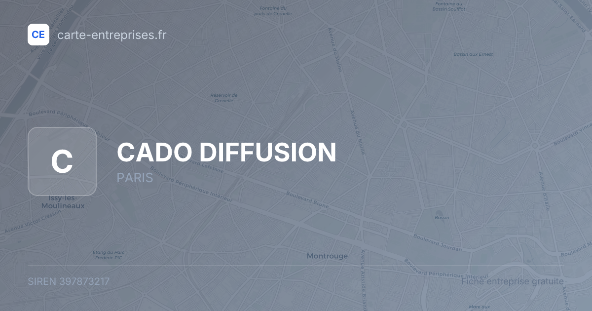 CADO DIFFUSION — 397873217 — fiche entreprise