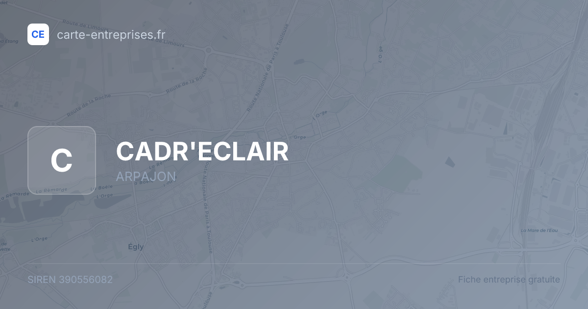 CADR'ECLAIR — 390556082 — fiche entreprise