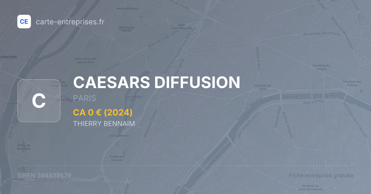CAESARS DIFFUSION — 394639579 — fiche entreprise