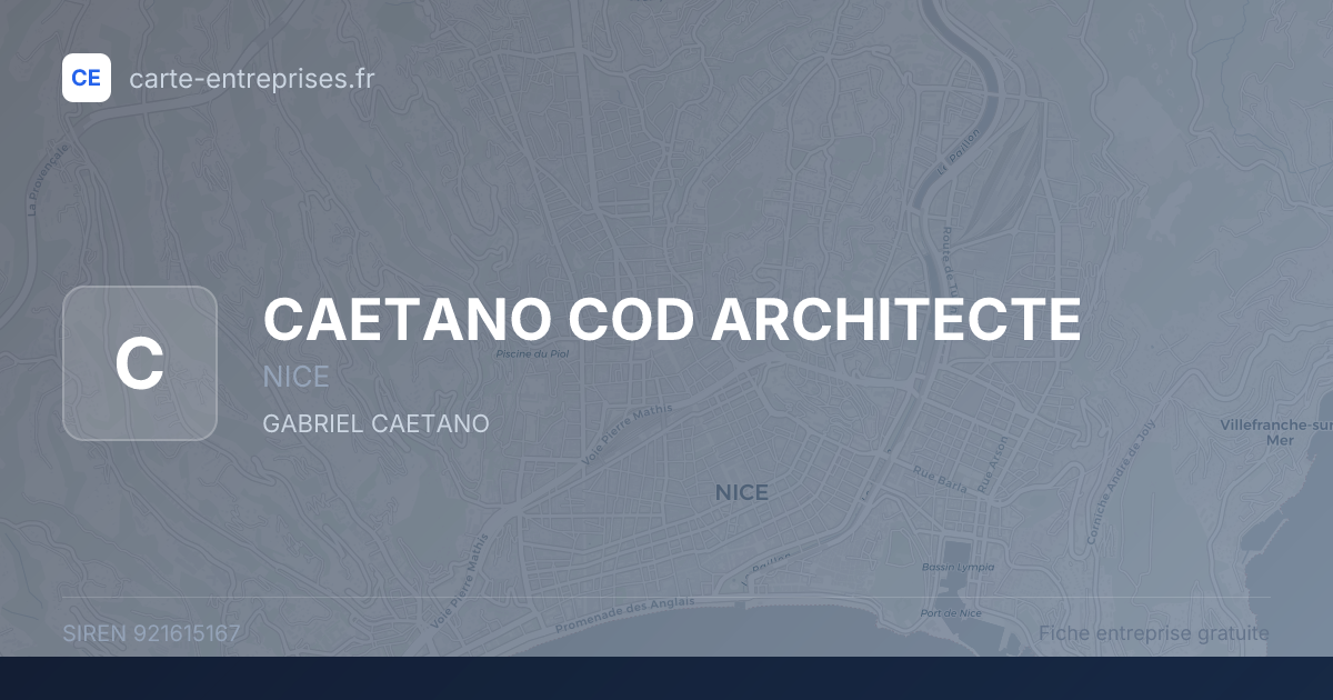 CAETANO COD ARCHITECTE — 921615167 — fiche entreprise
