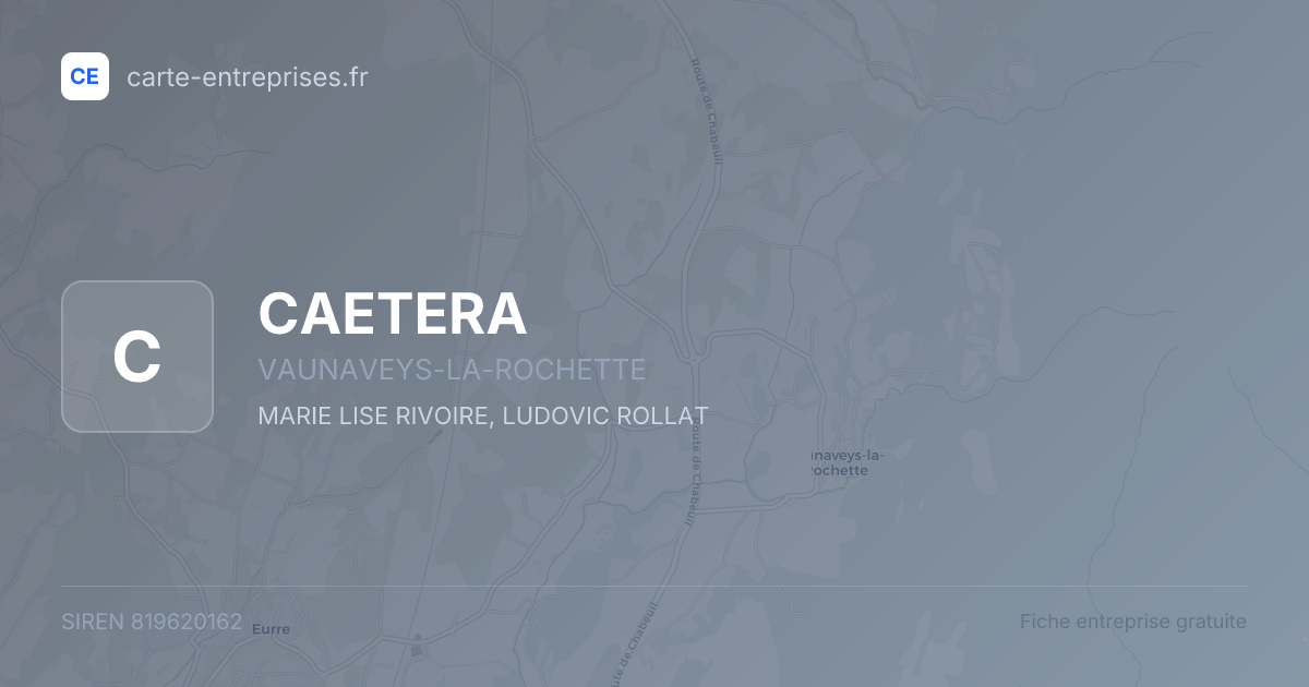 CAETERA — 819620162 — fiche entreprise