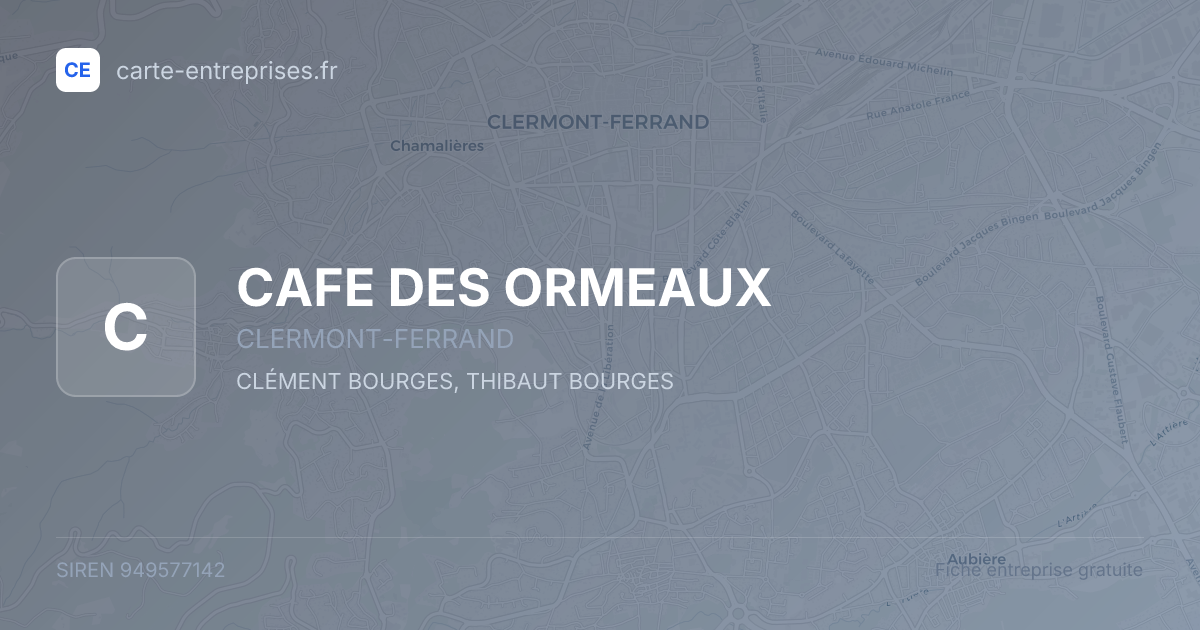 CAFE DES ORMEAUX — 949577142 — fiche entreprise