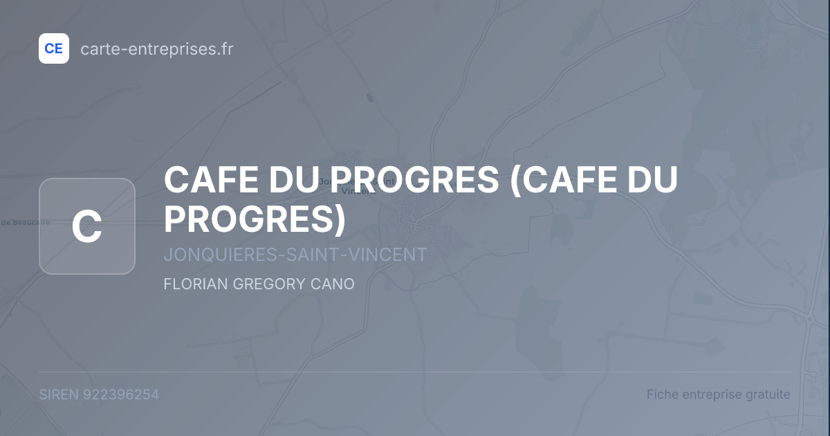 CAFE DU PROGRES — 922396254 — fiche entreprise